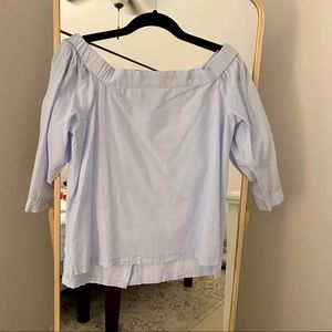 Loft Light Blue Off The Shoulder Top | Size Small